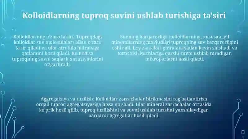 Tuproq Kolloidlari Va Tuproqning Sindirish Qobiliyati 4