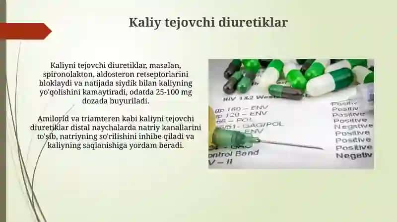 Diuretik dori vositalari klassifikatsiyasi 4