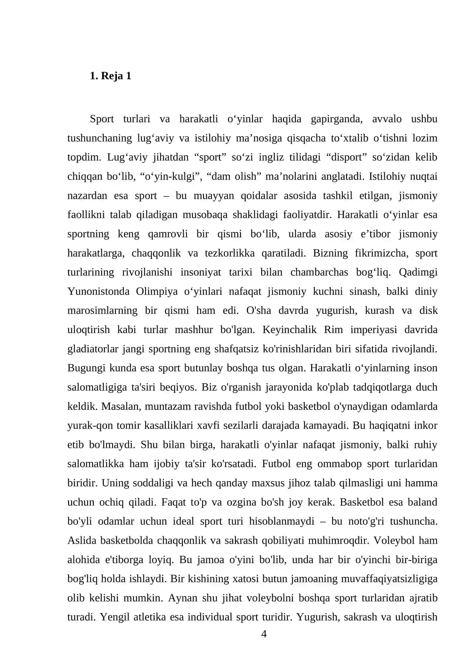 Sport turlari va harakatli o‘yinlar 4