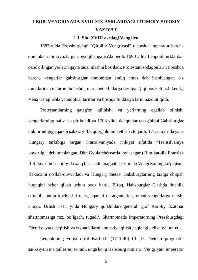 VENGRIYA GALSBURGLAR TARKIBIDA (XVIII-XIX ASRLAR) 4