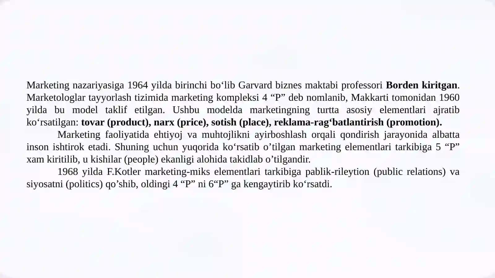 MАRKЕTING FАNINING PRЕDMЕTI, MАZMUNI VАVАZIFАLАRI 4