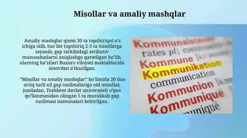 Murakkab gap tuzilishida atributiv munosabatlar 4