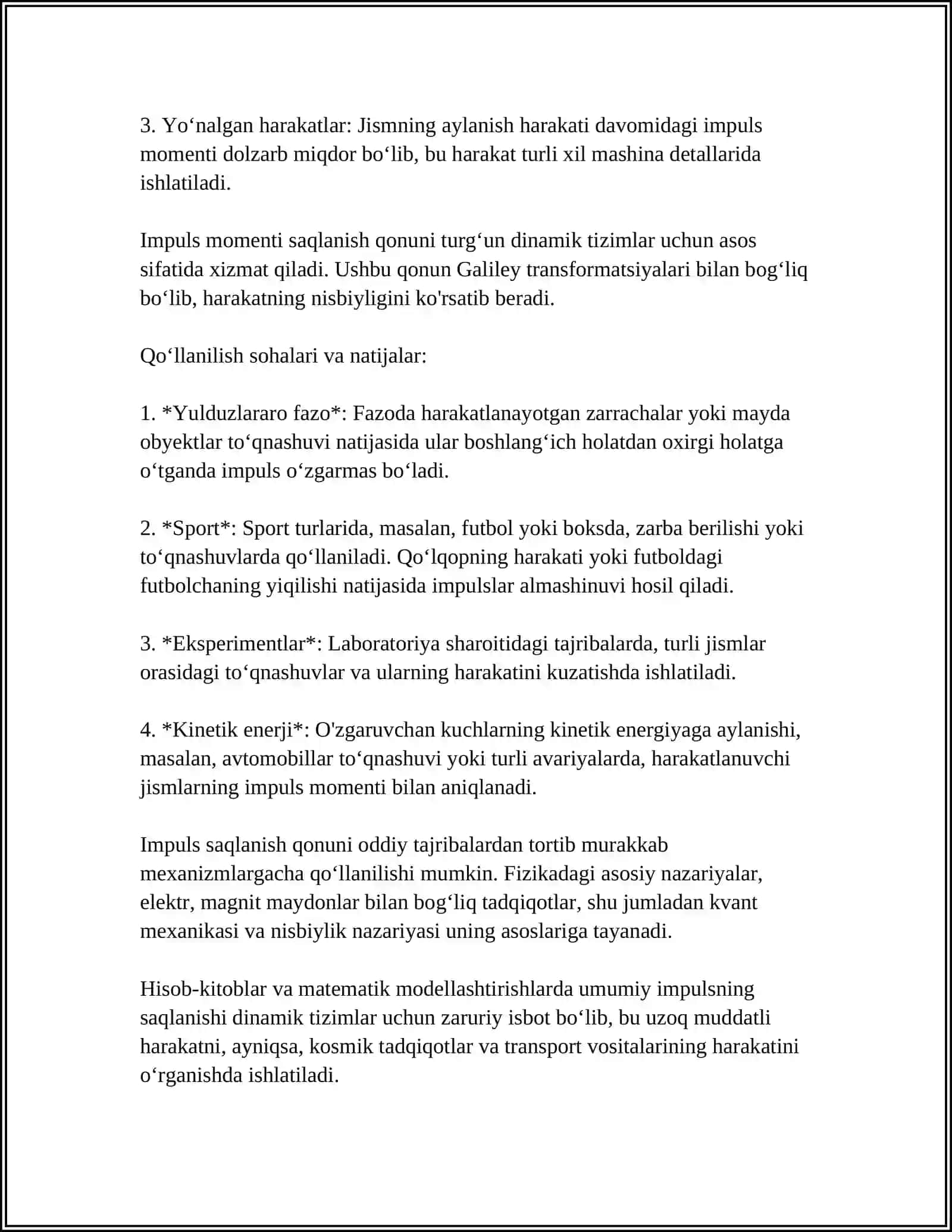 IMPULS SAQLANISH QONUNI 4