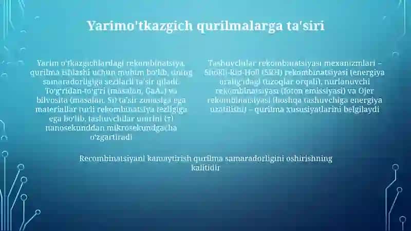 Yarimutkazgichlarda zaryad tashuvchilar rekombinatsiyasi 4