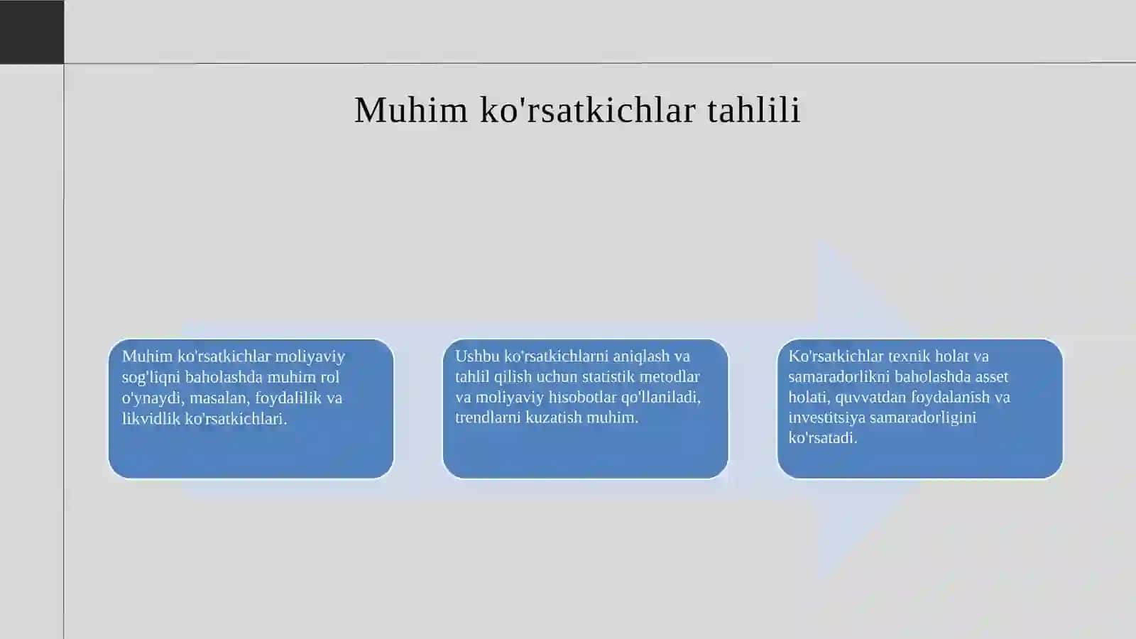 Korxona moliyaviy barqarorligini tahlilida asosiy vositalar texnik holati va samaradorligini tahlili 4