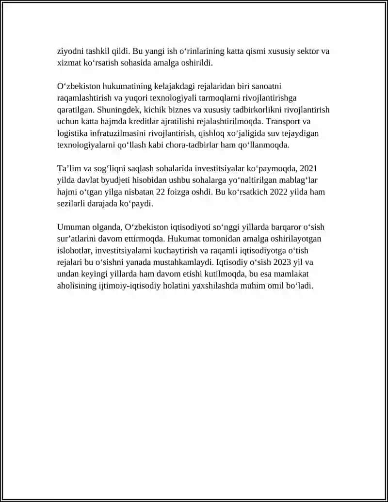 O‘ZBEKISTON EKONOMIKASI 4