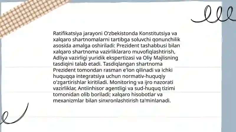 Korrupsiyaga qarshi kurash bo’yicha xalqaro qonunlar va qarorlarning O’zbekistonda ratifikatsiya qilishning ahamiyati,iqtisodiy-siyosiy va ijtimoiy huquqiy mexanizmlari 4