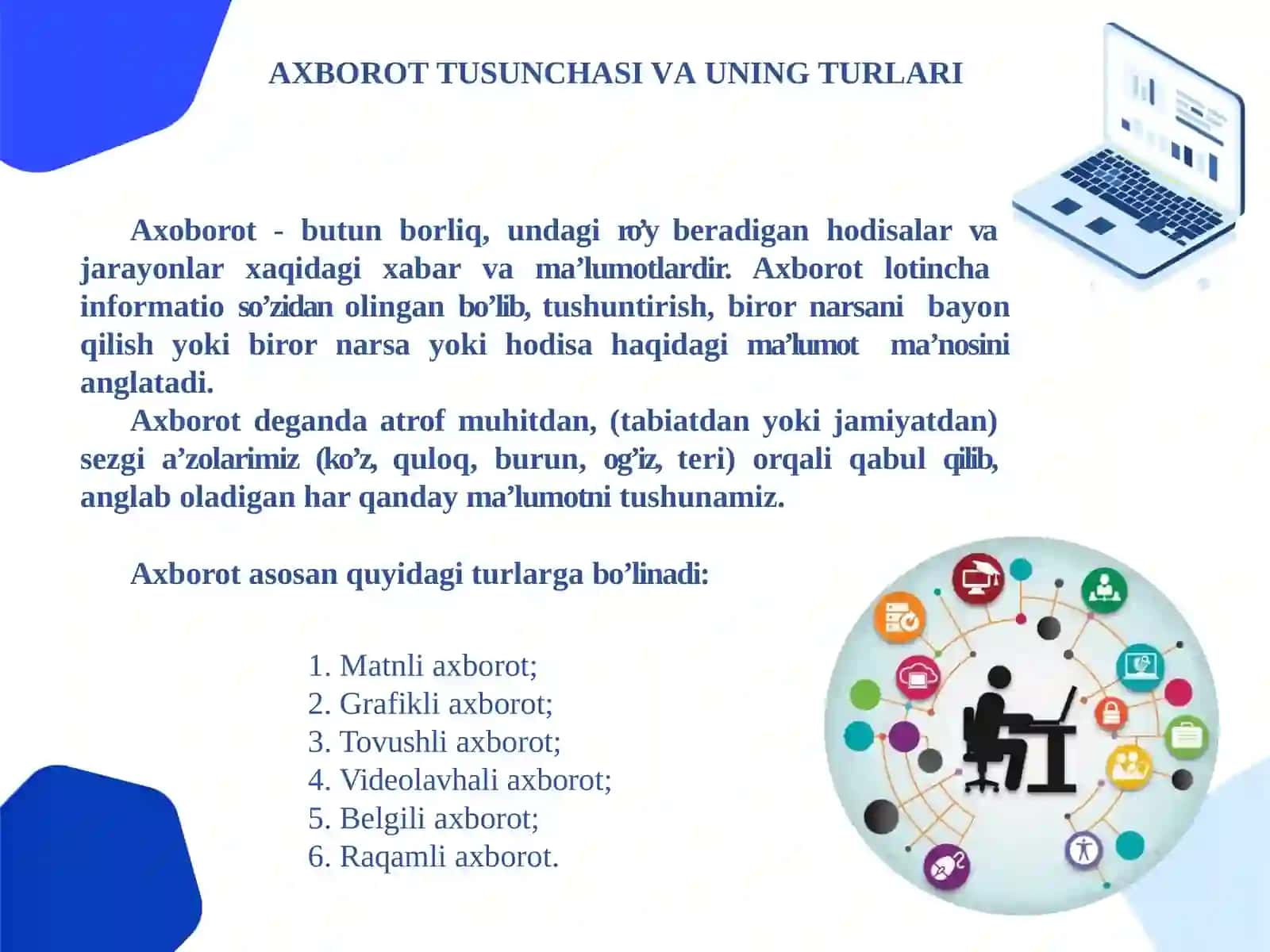 MARUZA: Axborot-komunikatsiyat texnologiyalarining infratuzulmalari 4