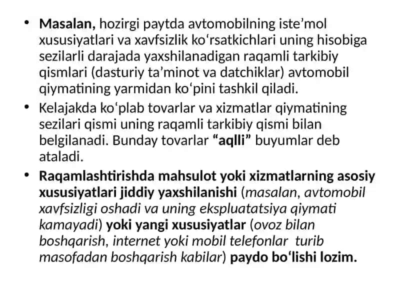 Raqamli iqtisodiyotning asosiy rivojlanish yo’nalishlari 4