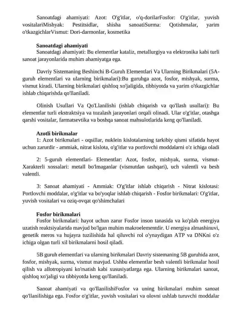 Davriy Sistemaning Beshinchi B-Guruh Elementlari Va Ularning Birikmalari 4