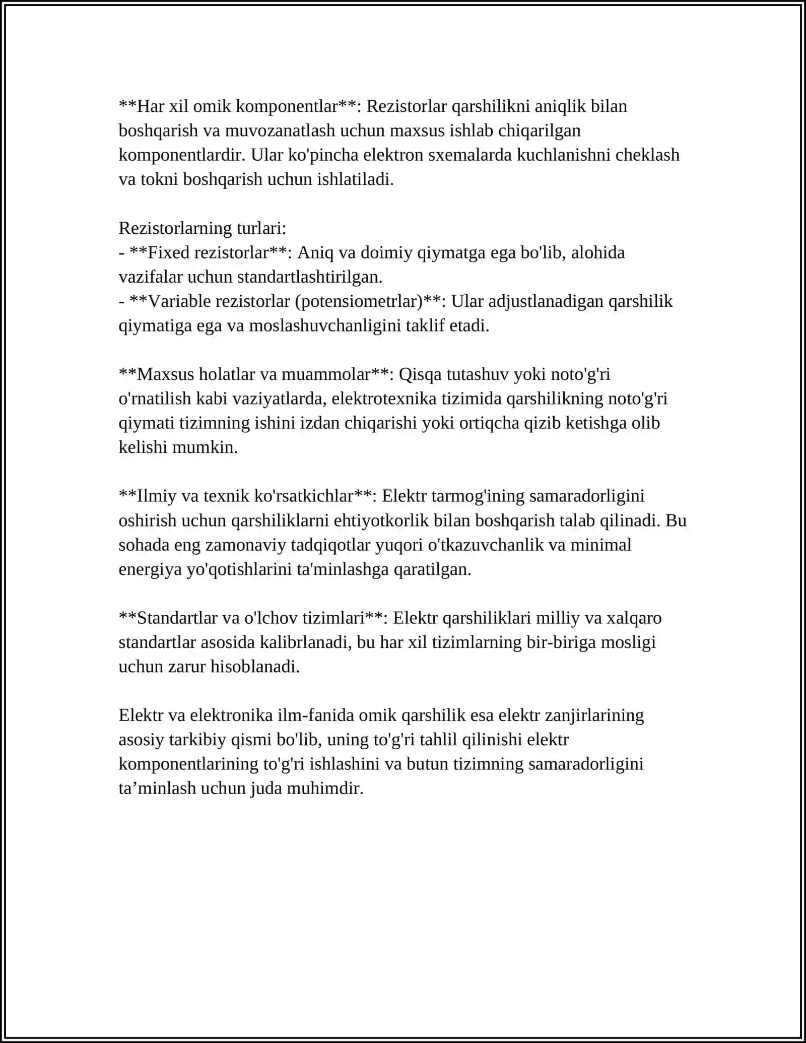 ELEKTR ZANJIRI ELEMENTLARIDAGI ALOHIDA QUVVATNI HISOBLASH 4