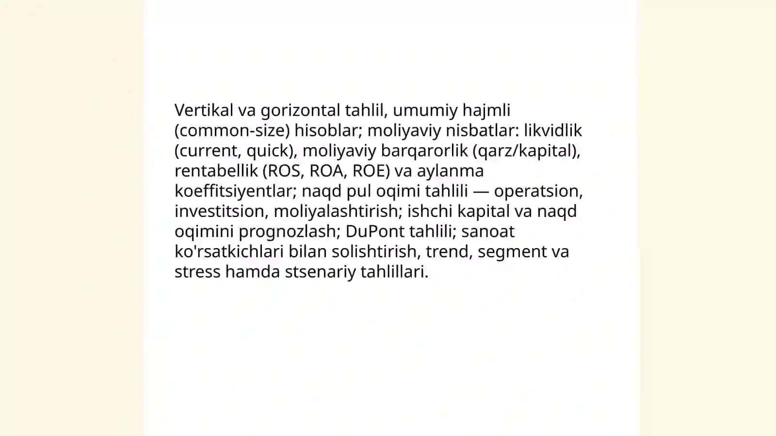 Transport korxonalarni moliyaviy diagnostika qilish 4