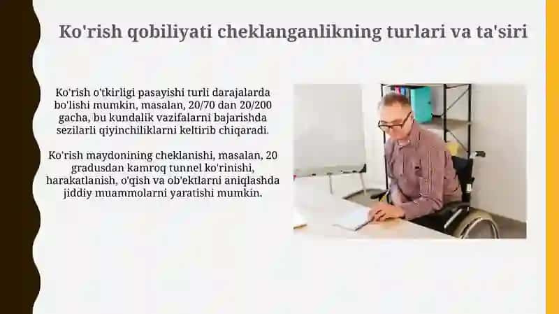 Ko'rish qobiliyati cheklangan o'quvchilar uchun kasbiy yo'nalish 4