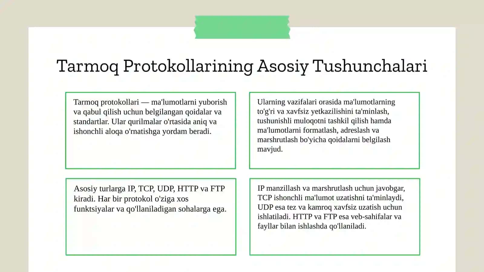 Kompyuter tarmoqlarining asosiy protokollari 4