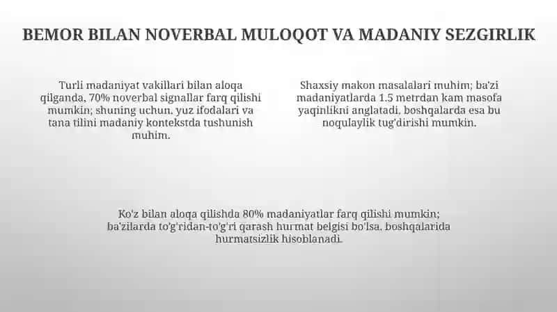 Bemor bilan samarali og'zaki muloqot 4