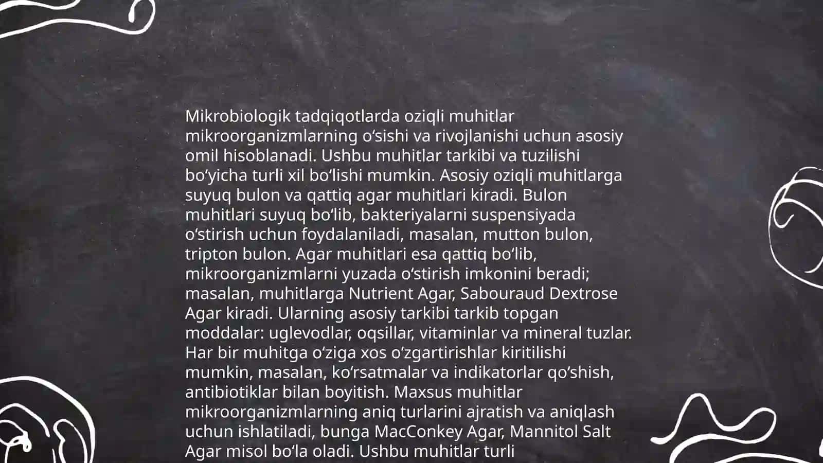 Oziqli muhitlar. Aerob bakteriyalarni sof hosilasini ajratish usullari 4