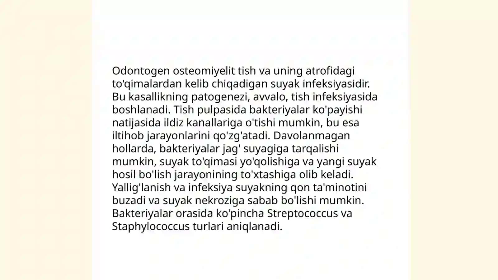 Odontogen osteomiyelit tasnifi, klinikasi 4