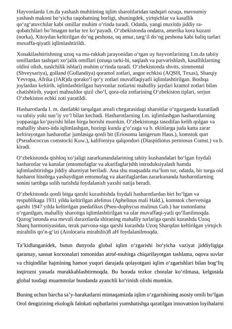 Iqlim o’zgarishlari oqibatlarga moslashish va tabiiy resursardan oqilona foydalanish yo’lari. 4