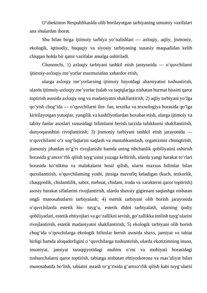 Pedagogik jarayonda tarbiyaning mazmuni 4