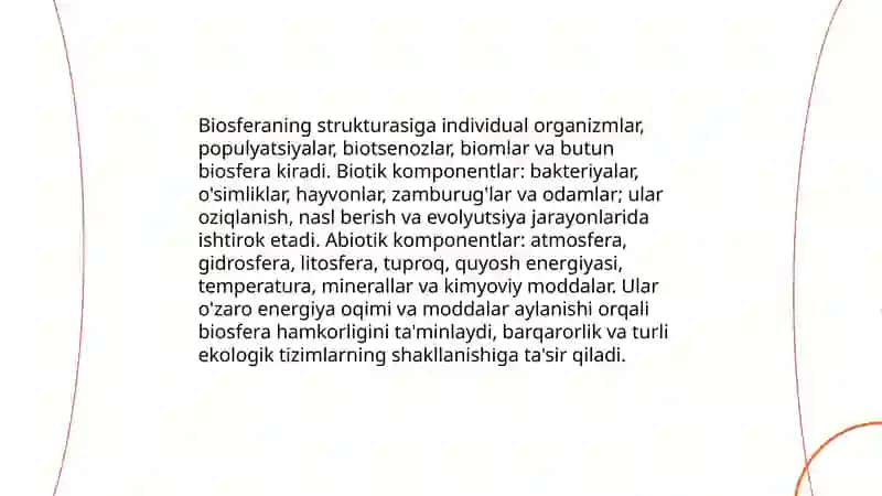 Biosferaning global hayot tizimi sifatida zamonaviy tushunchalar. 4