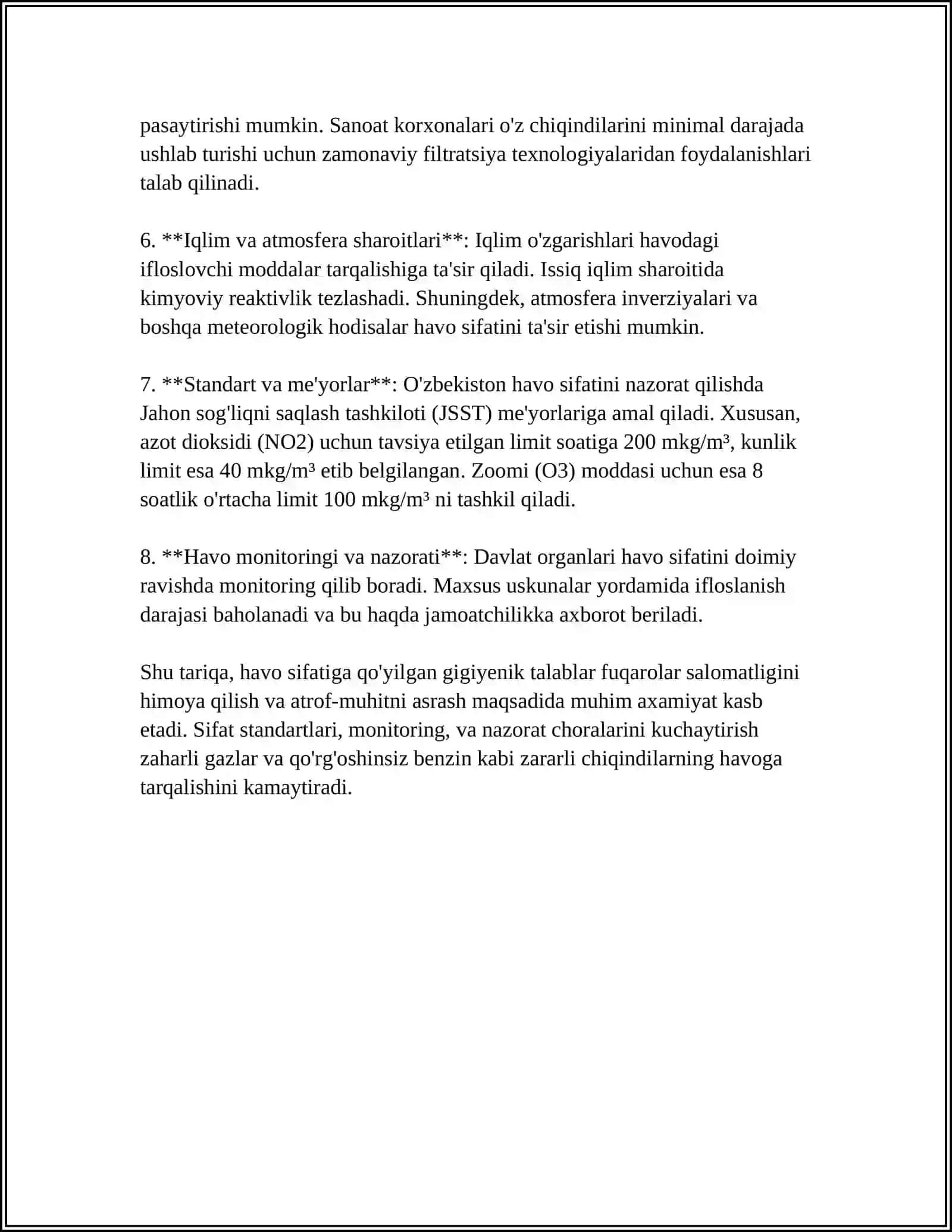ZAMONAVIY TURAR- JOYLAR VA SHAHARLARDAGI YASHASH MAVZELARIGA BO‘LGAN GIGENIK TALABLAR 4