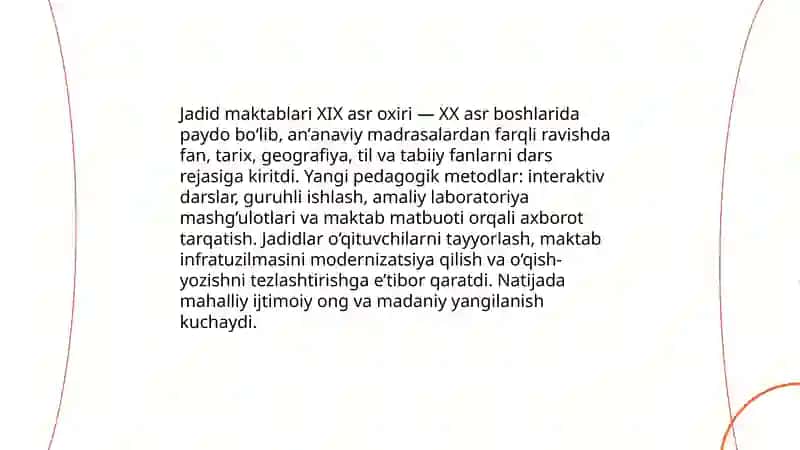 Jadid ma'rofatparvarlarning oʻlka ijtimoiy-manaviy hayotida tutgan oʻrni 4
