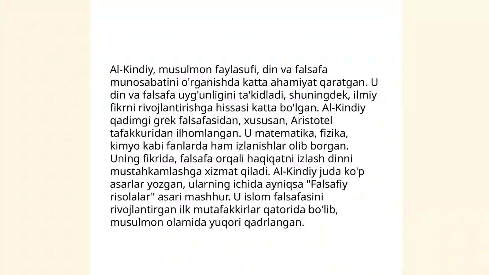 Al Kindiy va falsafiy tafakkuri 4