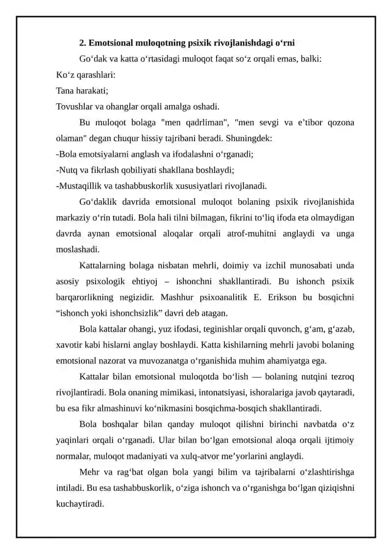 gödaklik davrida psixologik rivojlanishda kattalar bilan emotsional muloqotning ahamiyati 4
