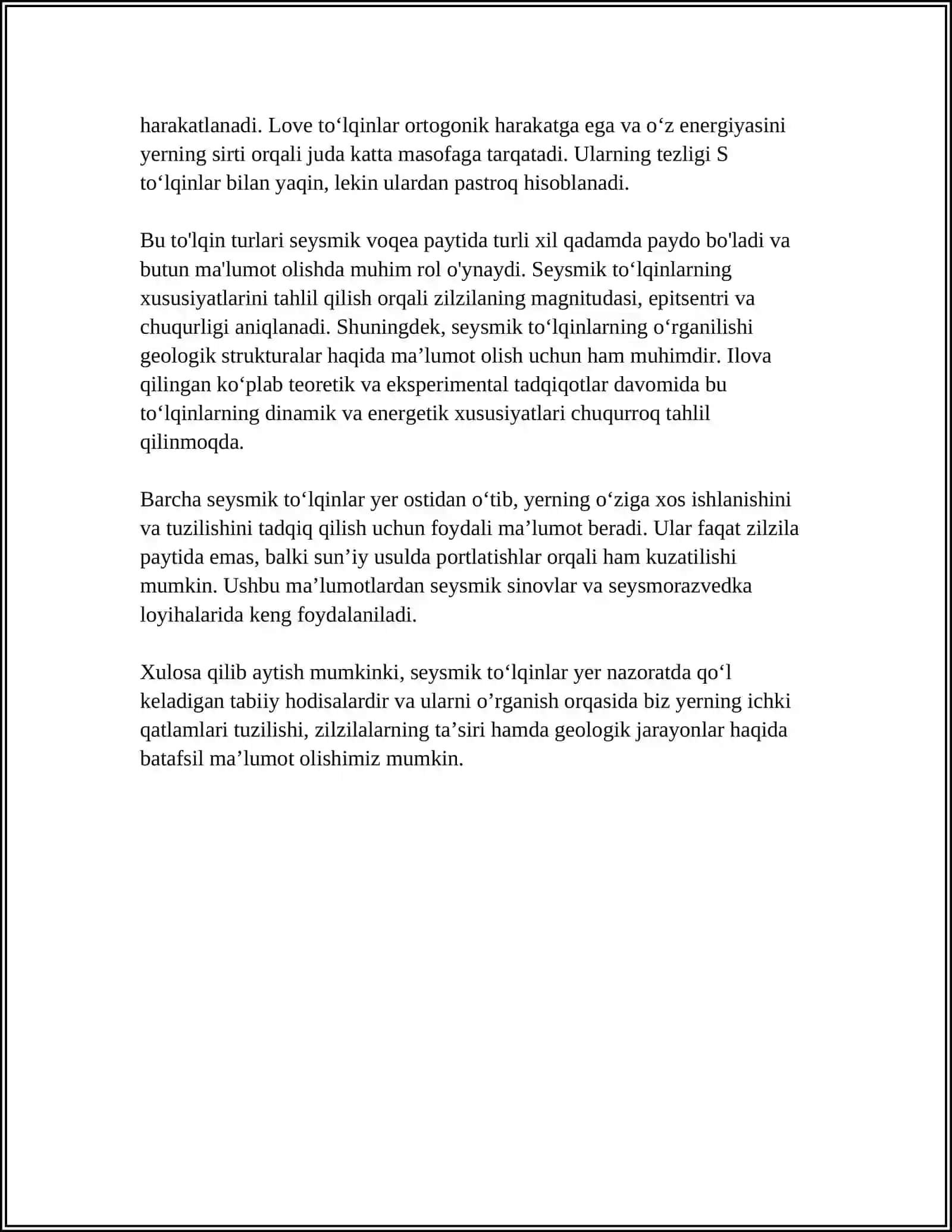 SEYSMIK TO'GINLAR XUSUSIYATLARI 4