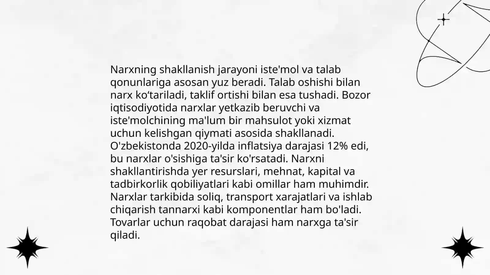 Narxning mohiyati va shakllanish ahamiyati 4