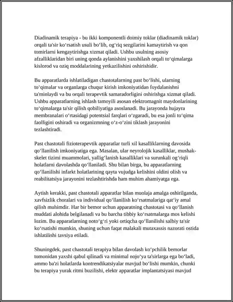 Past va yuqori chastotali fizioterapevtik apparatlar 4