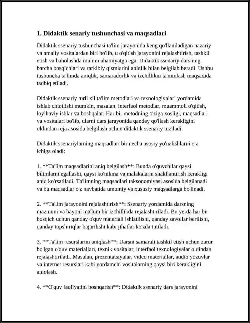 INFORMATIKA DARSLARI UCHUN DIDAKTIK SENARIY YARATISH 4