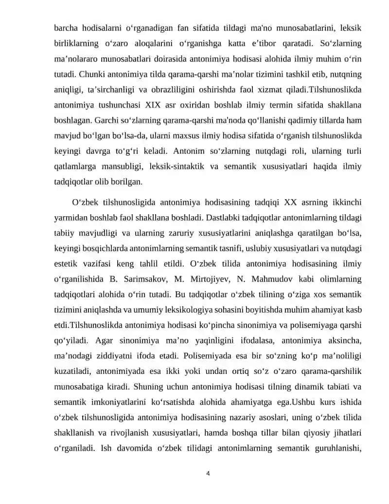 O‘ZBEK TILSHUNOSLIGIDA ANTONIMIYA HODISASI TALQINI 4