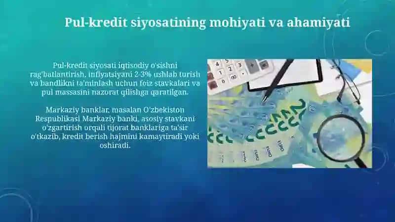 Davlatning pul kredit siyosati va maqsadlari 4