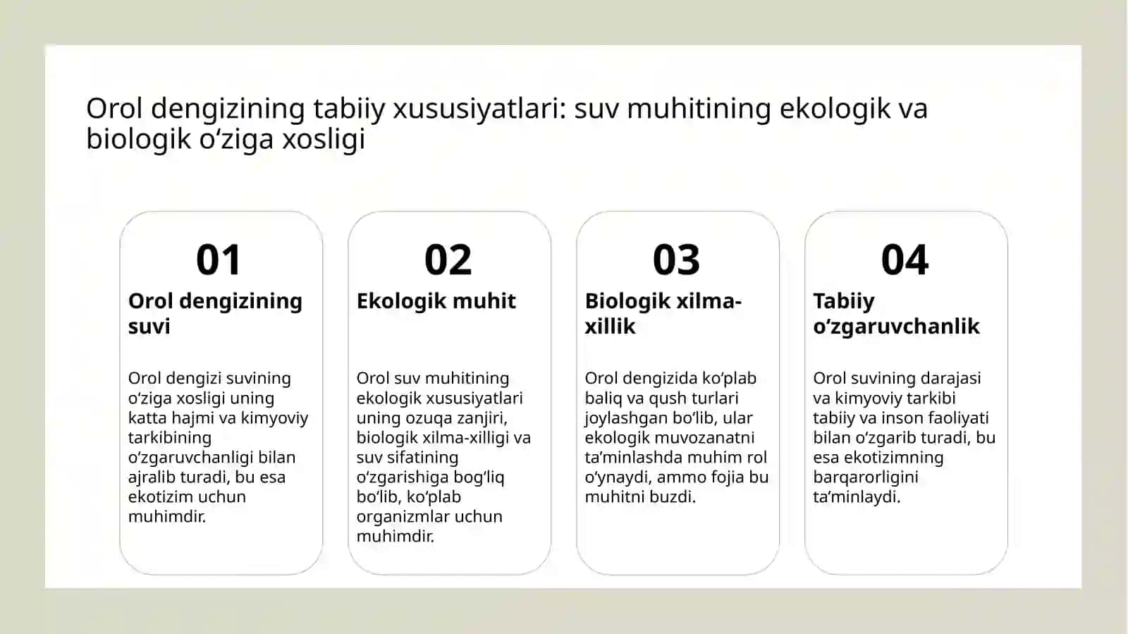 Orol dengizi muammosini oʻrganish 4