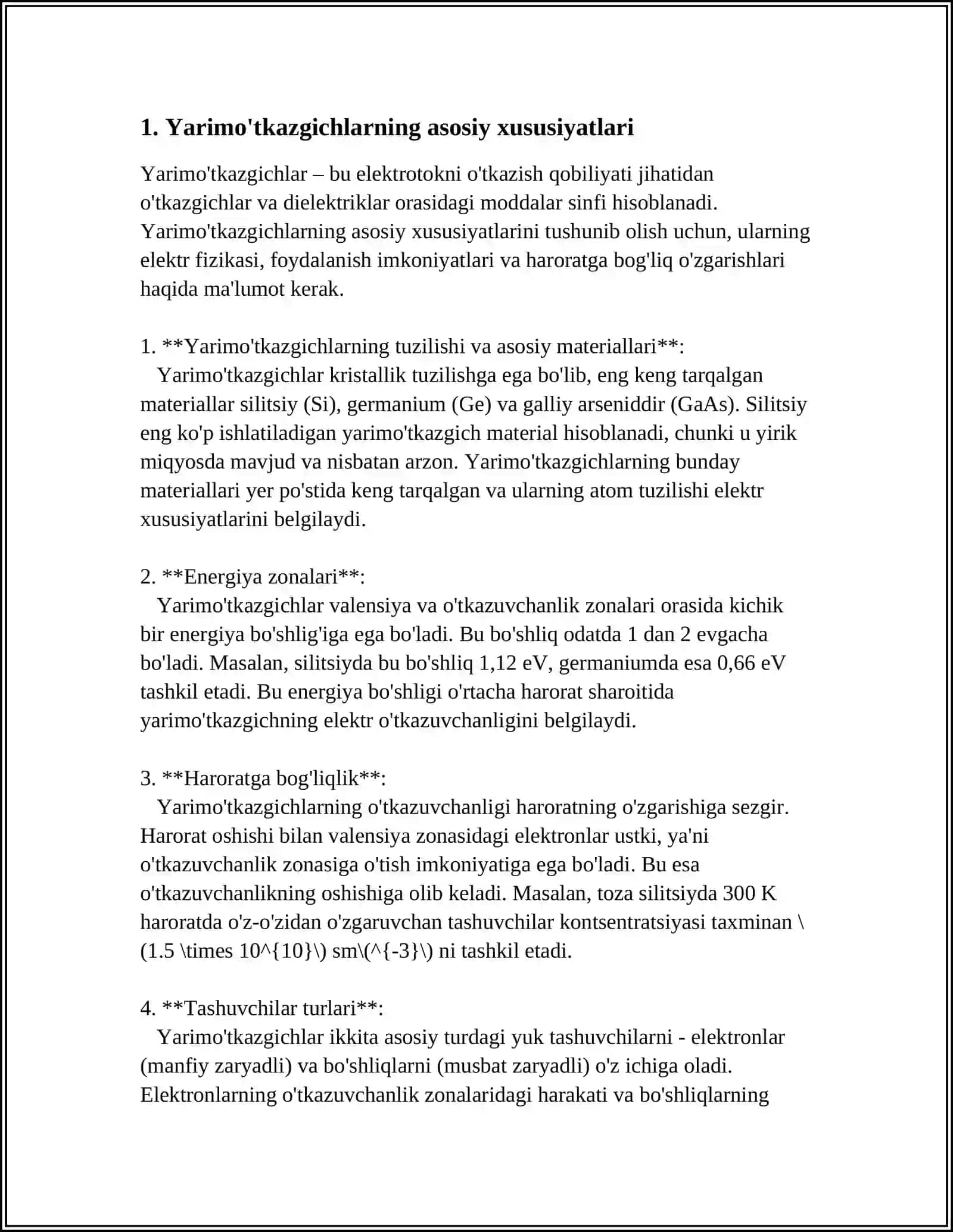 YARIMO‘TKAZGICHLARDA GENERATSIYA VA REKOMBINATSIYA JARAYONLARI 4