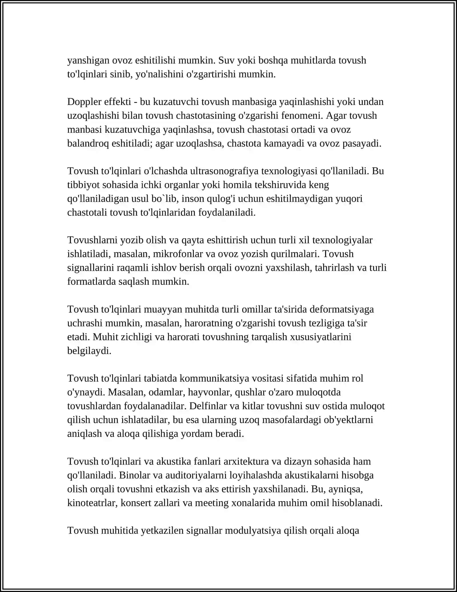 AKUSTIKA.TOVUSHNING FIZIK XUSUSIYATLARI 4