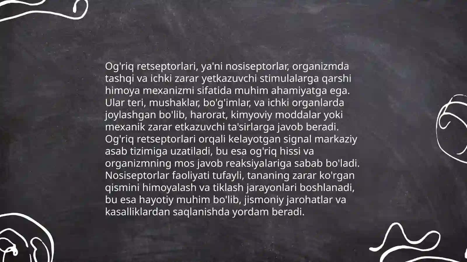 Ogriq reseptorlari.Visseroretseptorlar.Propriorbetseptorlar 4