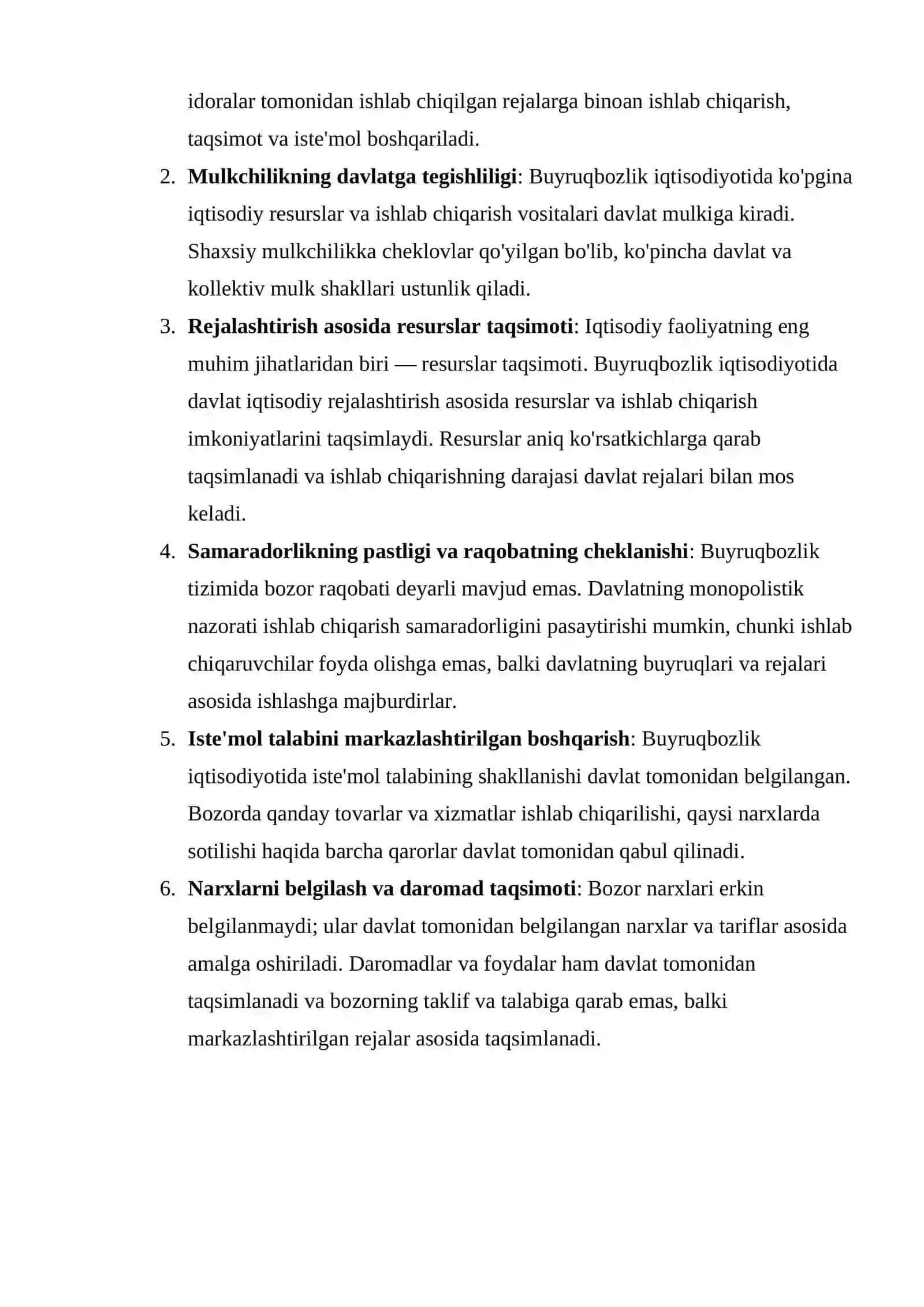 Buyruqbozlikka asoslangan iqtisodiyot 4