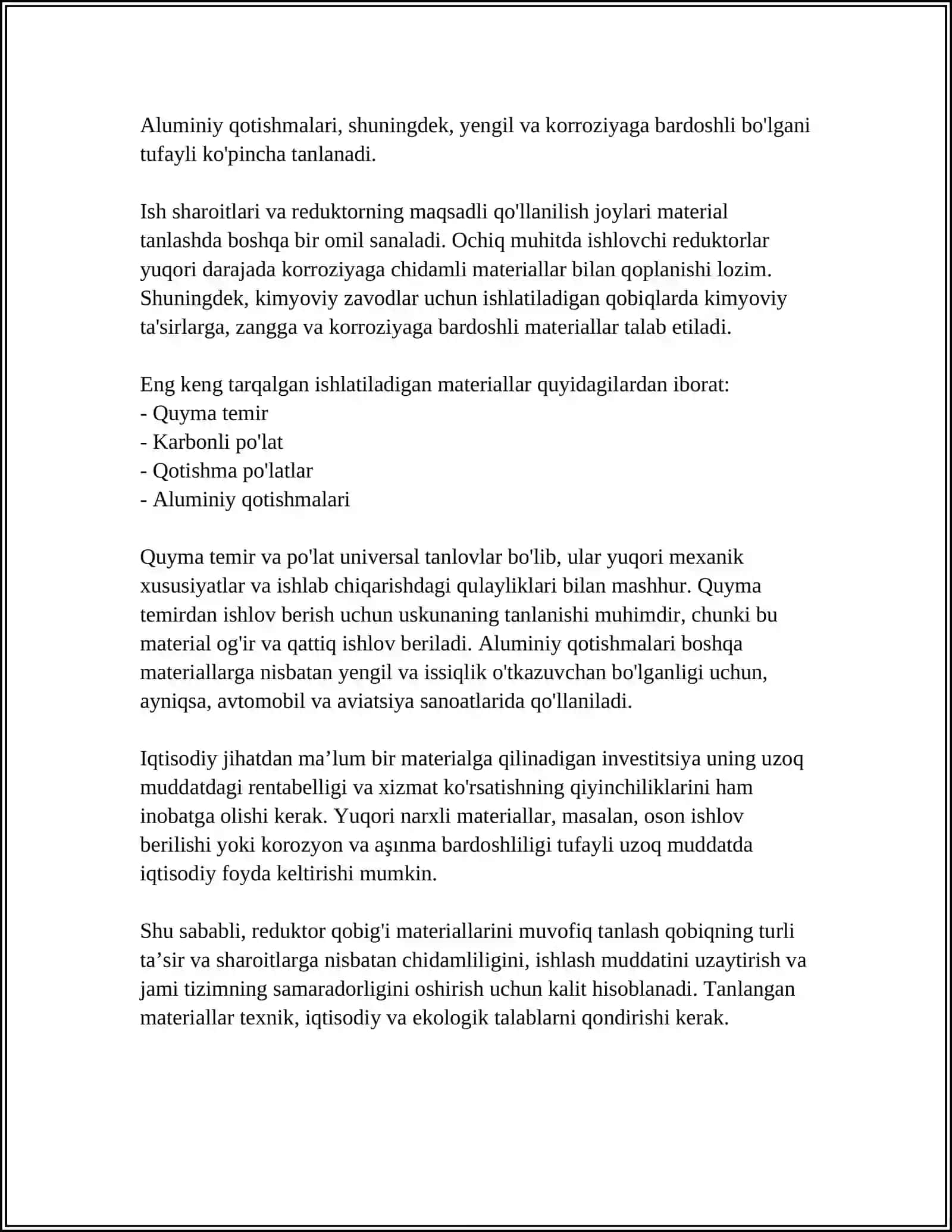 REDUKTUR QOBIG'I VA BOSHQA QOBIQLARGA MEXANIK ISHLOV BERISH 4