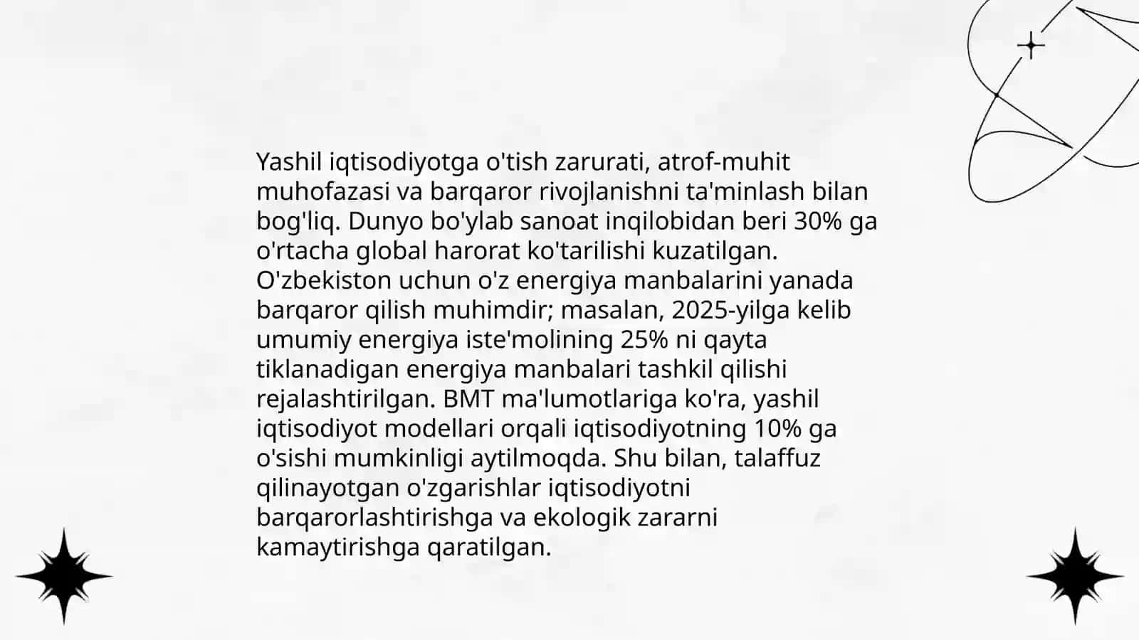 Yashil iqtisodiyotga oʻtishning zaruriyati, tamoyillari va dastaklari 4