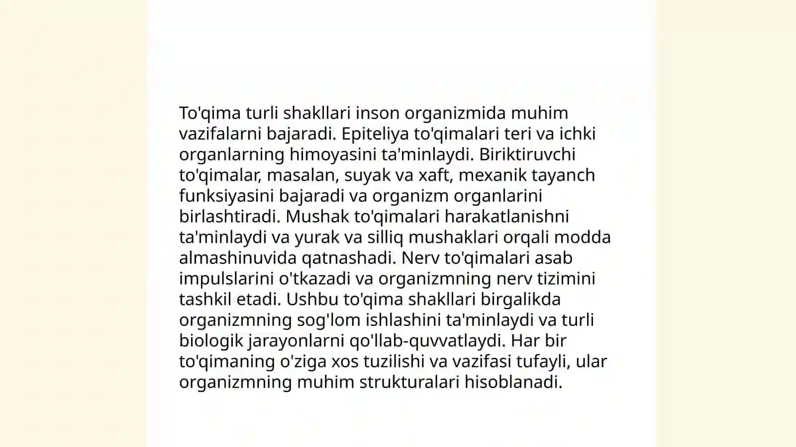 Qoplovchi toʻqimaning tuzilishi va ahamiyati 4