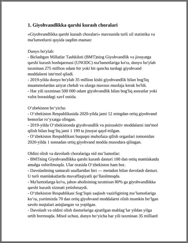 MUSTAQIL ISH Mavzu: OITS VA CHALINGAN BEMORLAR HAMDA GIYOHVANDLAR BILAN BOGʻLIQ AXLOQIY-HUQUQIY MUAMMOLAR 4