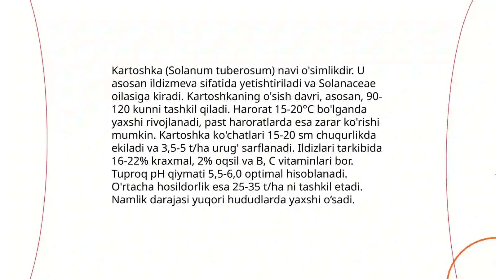 Kartoshka biologik xususiyatlari va yetishtirish texnologiyasi 4