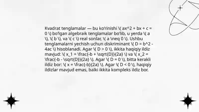 Tenglamalar va tenglamalar sistemasi 4