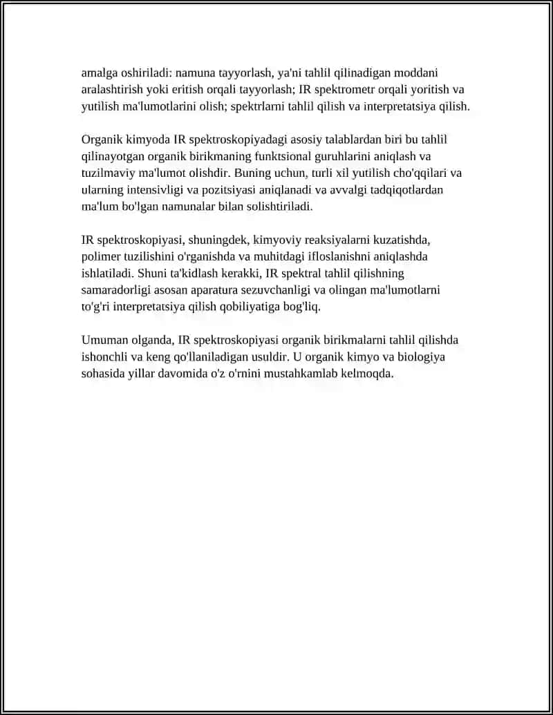 ORGANIK BIRIKMALARNING IQ SPEKTLARI VA ULARNI TAHLIL ETISH 4