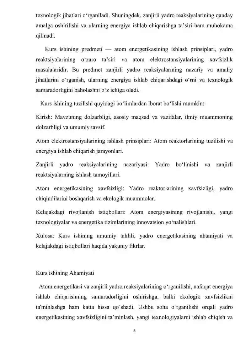 Atom elektrostansiyalar va zanjirli yadro reaksiyalari haqifda 4