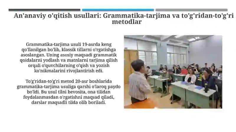 Chet tillarni o'qitish metodlari 4