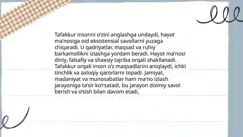 Tafakkur mavzusi 4