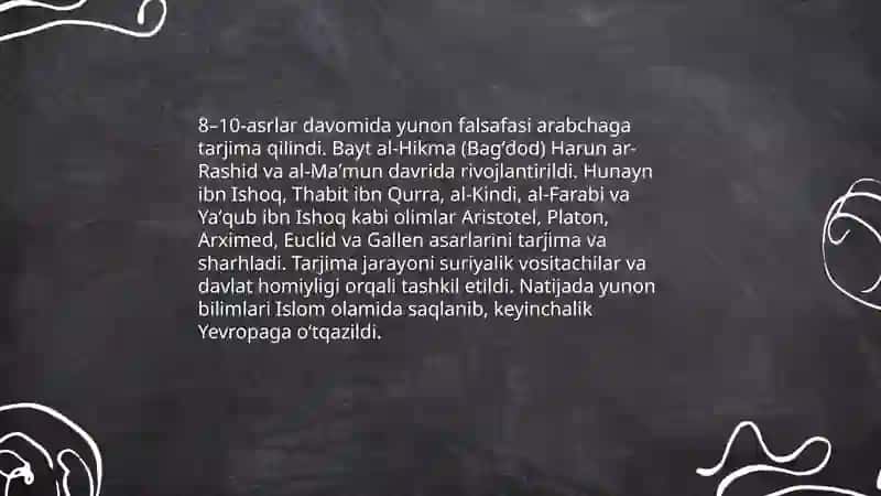 Ilk oʻrta asr sharq falsafasi va uygʻonish davri 4